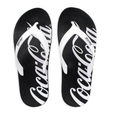 Imagem de Chinelo Coca Cola Deck Fit Script Branco/Preto