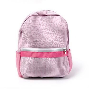 Imagem de Mochila infantil de 2 a 5 anos para meninos e meninas Seersucker macia bolsa escolar pode ser personalizada, Pink-blank, One_Size