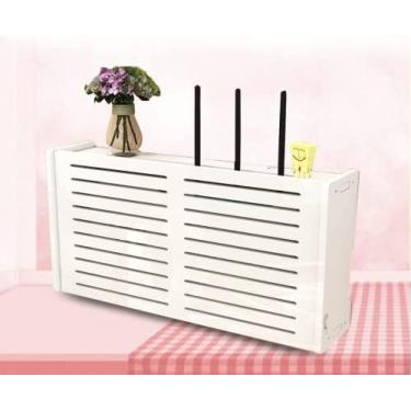 Imagem de Plug Row Hub Board Finishing Desktop Storage Box Pequena Mini Wall Shelves Material Perfeito Para DVD Player TV Box Remotes,F40x10x20cm,Pleasant63