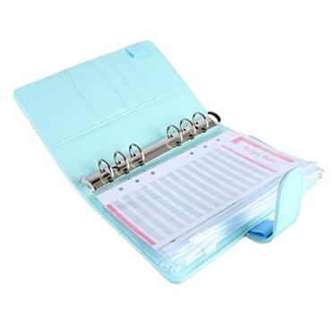 Imagem de Caderno De 6 Argolas Com Fecho Magnético De Bolso Para Cartão Transparente E Pasta De Orçamento De Dinheiro Com 6 Argolas,Pasta De Notebook A6 PU, Pasta De Notebook Pessoal Recarregável Com 6 Argolas