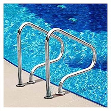 Imagem de Corrimão de piscina 31,5 x 31,5 polegadas Corrimão de aço inoxidável 304 Corrimão de piscina 304 produtos de segurança de aço inoxidável para piscina enterrada, 2 pacotes