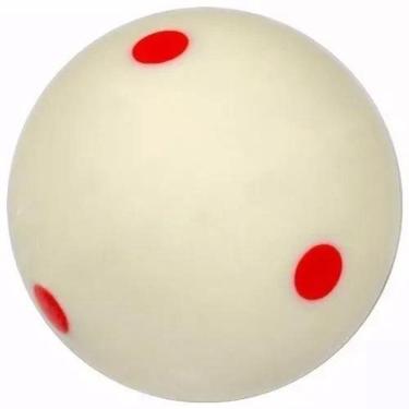 Imagem de Bola Treino Mira Six Red Point 54mm Branca Bolão Sinuca Bilh