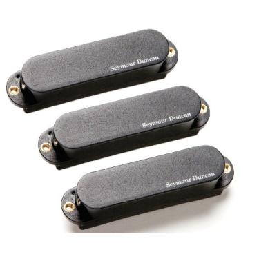 Imagem de Seymour Duncan AS-1n Blackouts Singles, conjunto de 3 captadores (pescoço/médio/ponte) para Strat, capas pretas