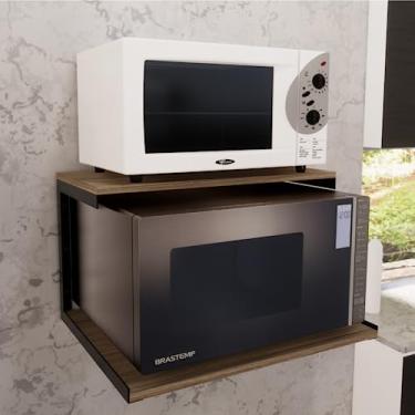 Imagem de Prateleira Nicho Forno Eletrico Microondas Dupla 45x60cm Preto