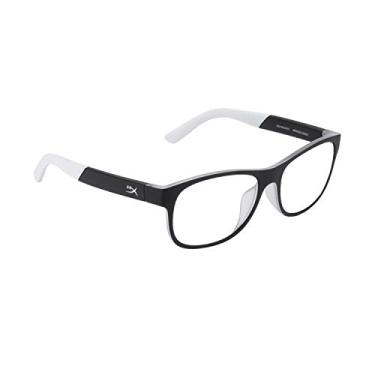 Imagem de HyperX Spectre Scout – Óculos para jogos, crianças, bloqueio de luz azul, proteção UV, lentes transparentes, armação TR-90, bolsa de microfibra, quadrada – Branco