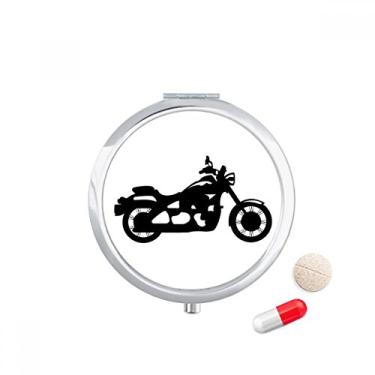Imagem de Bolsa de Comprimidos de Bolso para Viagem com Padrão Preto de Motocicleta Mecânica Dispensador de Remédio e Drogas