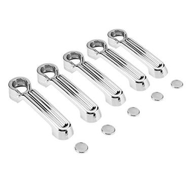 Imagem de Capa cromada da maçaneta da porta do carro, 5 unidades de capa cromada da maçaneta da porta Guarnição da capa da maçaneta externa do carro para Nitro 07(18) Prata