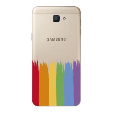 Imagem de Capa Case Capinha Samsung Galaxy  J5 Prime Arco Iris Pinceladas - Show