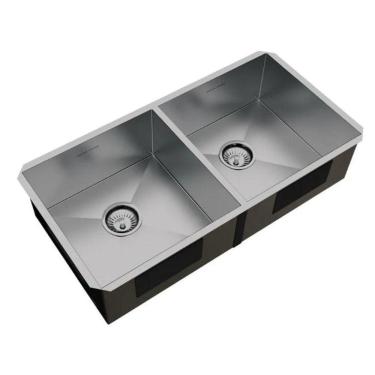 Imagem de Cuba Dupla De Embutir Escovada Calha Umida 80 R0 84X44 3213