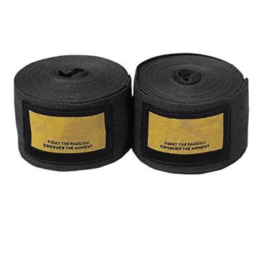 Imagem de HERCHR Bandagem de boxe, 2 peças de pulseiras longas de boxe esportivas, kickboxing, luvas de bandagem de luta de boxe tailandês, protetor para Muay Thai MMA Kickboxin (preto)