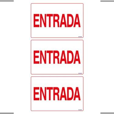 Imagem de Combo 3 Placas De Sinalização Entrada 30x20 Ekomunike - S-213/2 F9e
