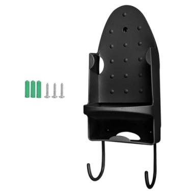 Imagem de Cabide de tábua de passar roupa, cabide de parede, suporte de ferro elétrico sobre a porta, organizador de cesta para lavanderia, preto/3160 (Size : Black)
