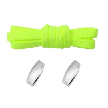 Imagem de Lock Elastic Laces Sneakers Tennis Shoelaces Without Ties Adult Kids Flat No Tie Shoelace For Shoes Accessories (Color : Fluorescence green)