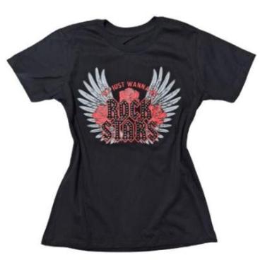 Imagem de Camiseta Rock Stars Strass Feminina-Feminino