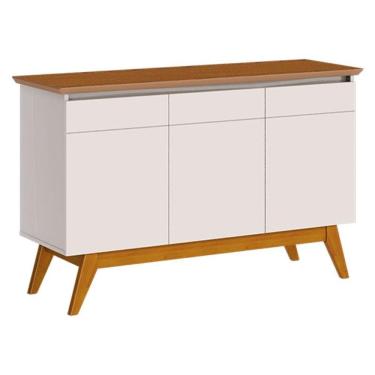 Imagem de Aparador para Sala Buffet Classic 3 Portas com Gaveta Off White Freijó - Imcal