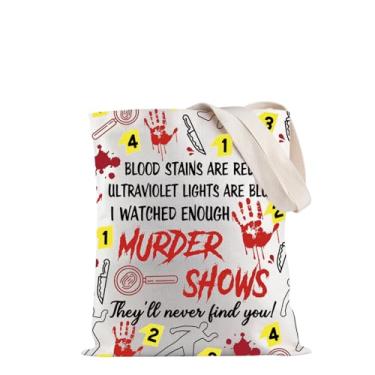 Imagem de JXGZSO Presente inspirado no programa de TV Blood Stains Are Red Bolsa de compras Murder Tv Show True Crime Tote Bag Merchandise, Bolsa Stains Are Red, One Size