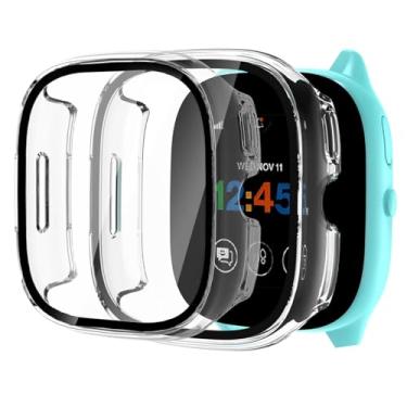 Imagem de Pacote com 2 capas compatíveis com Gizmo Watch 3 protetor de tela para crianças com protetor de tela de vidro temperado, capa protetora de policarbonato rígida ultrafina HD