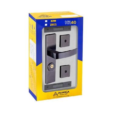 Imagem de fechadura tetra quadratta curva 3x1 espelho s40 preto fosco alianca