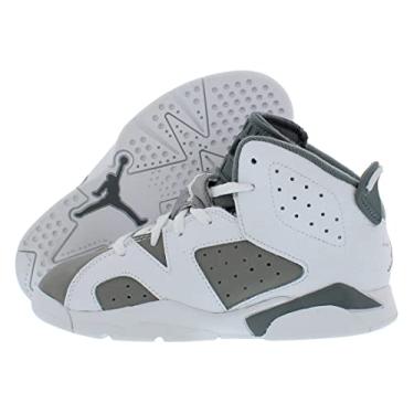Imagem de Nike Jordan 6 Retro (Ps) Tênis masculino, Branco/cinza médio-cinza frio, 3 Big Kid