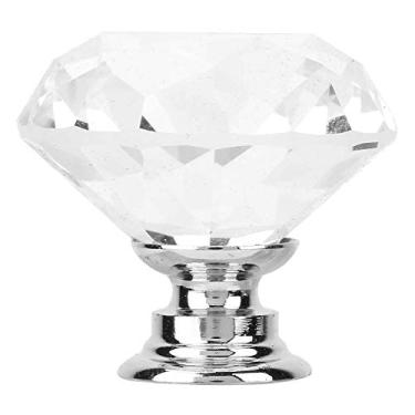Imagem de Puxador de Vidro Cristal Em Forma de Diamante, Maçaneta Porta do Armário, Gaveta, Decoração Elegante para Casa (701 diamante A-30 transparente)