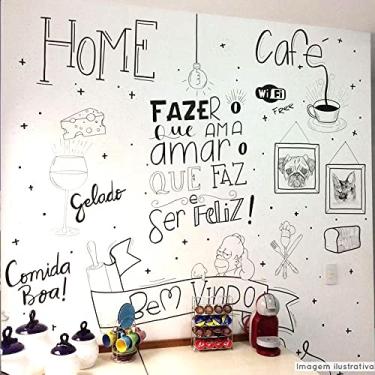 Imagem de Papel Adesivo Branco Lousa Chalkboard Escrever Giz 5m x 50cm
