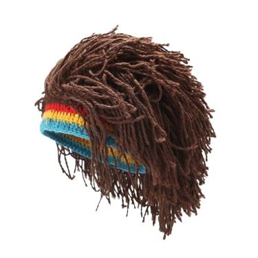 Imagem de Tachiuwa Chapéu de malha com dreadlocks estiramento personalizado casual gorro de malha chapéu de inverno para festa festival natal vestir-se