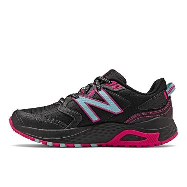 Imagem de New Balance Tênis de corrida feminino 410 V7 Trail, Preto/Azul Chill/Rosa Glo, 6