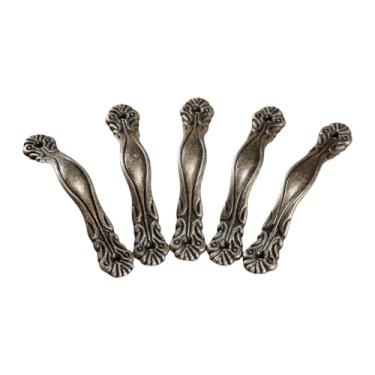Imagem de Puxadores de bronze antigo para móveis, maçanetas para portas e gavetas, caixa de joias, puxador de bronze para armário, ferragem de madeira, 5 peças, tamanho b