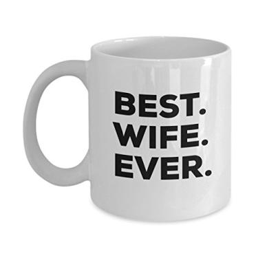 Imagem de Caneca Best Wife Ever – Caneca de café – Ideia de presente para minha esposa – Presentes para aniversário de casamento, noivado, dia dos namorados, Natal, aniversário de casamento – Jewis