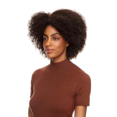 Imagem de Peruca Cabelo Humano Crespo Textura Kinky Castanho Escuro De Benguela (30cm)
