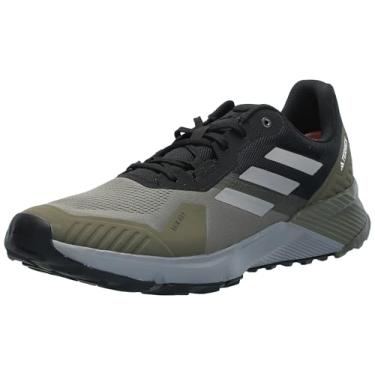 Imagem de adidas Tênis de corrida masculino Terrex Soulstride Rain.rdy Trail, Verde-oliva/cinza maciço/preto, 6.5