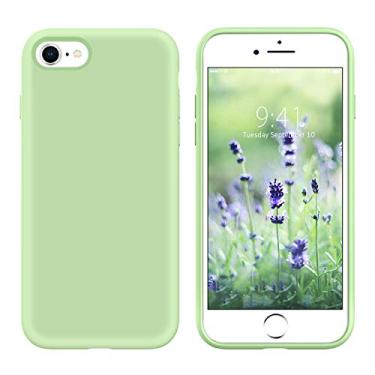 Imagem de Capa GUAGUA para iPhone SE 2020 Capa para iPhone 8 Capa para iPhone 7 de 4,7 polegadas de silicone líquido macio gel fino forro de microfibra textura almofada capa protetora à prova de choque para iPhone 8/7/SE 2020 verde Matcha