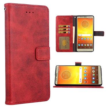 Imagem de Capa de telefone para Moto E5/G6 Play/MotoG6 Forge Folio Flip Wallet Case, slots para cartão de crédito de couro PU proteção total suporte capa protetora para celular para Motorola G 6 G6Play MotoE5