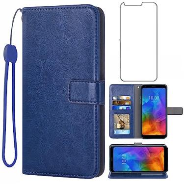 Imagem de Asuwish Compatível com LG Q7 Q7+ Plus 7Q Alpha capa carteira protetora de tela de vidro temperado e capa flip de couro suporte para cartão acessórios capas de telefone para LG Q7plus LGQ7+ Q7a