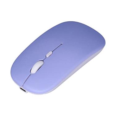 Imagem de Mouse de Computador Sem Fio, Mouse Sem Fio Silencioso Recarregável Ergonômico 2.4G de Modo Duplo para Laptop (Roxo)