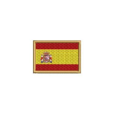 Imagem de BP0084-011 Bandeira Espanha Patch Bordado 5,7×3,8cm (D-Arquivo Matriz para bordar.)