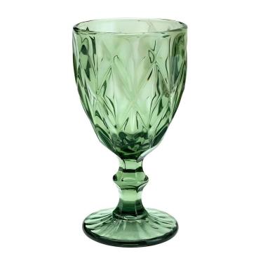 Imagem de Taça De Vidro Diamond Diamante Verde 300ml água Class Home