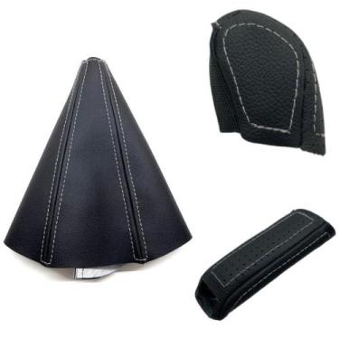 Imagem de Kit Capas Manopla Câmbio Manual E Freio De Mão E Coifa do Câmbio Corsa