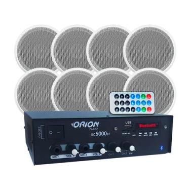 Imagem de Kit Receiver Som Ambiente + 4 pares Arandelas De Embutir Teto 70w - OR