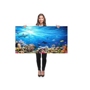 Imagem de Tela Quadro Decorativo Sala 100x50 Fundo do mar Quadro para Quarto Hal