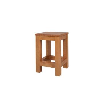 Imagem de Banqueta de Madeira Baixa Puerto - Nozes - Meu Móvel de Madeira