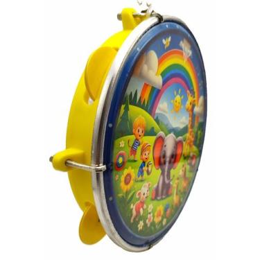 Imagem de Pandeiro Infantil Junior 8 Pele Leitosa Abs Chave Afinação Elefante Fr