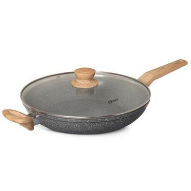 Imagem de Panela Wok Cerâmic Marble Alumínio 31Cm 5,5L Dark Grey Oster