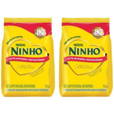 Imagem de Leite em Pó Integral Instantâneo Nestlé Ninho - Sachê 750g 2 Unidades,