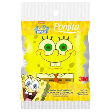 Imagem de Ponjita, 3M, Esponja de Banho Infantil, Bob Esponja - 1 Unidade