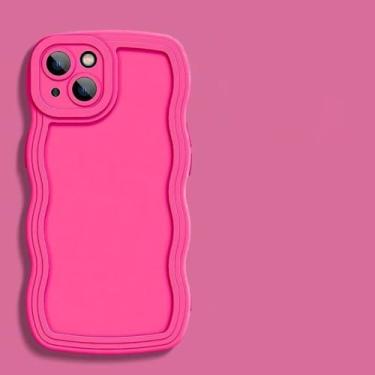 Imagem de Capa de telefone amortecedora ondulada encaracolada para Huawei Nova 9 10 SE Honor 8X 9X 10i 20 30i 50 60 70 80 Pro Capa de silicone proteção de lente, rosa, para Honor 80