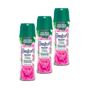 Imagem de Kit 3 Odorizantes de Roupas Comfort Boom Perfume em Cristais Euforia F