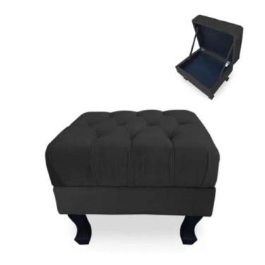 Imagem de Kit 02 Puffs Baú Retrô Luiz XV Capitonê para Sala e Quarto Suede Escol