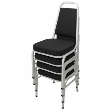 Imagem de Kit com 4 Cadeiras Empilháveis Linha Hotel Plus Preto - Design Office 