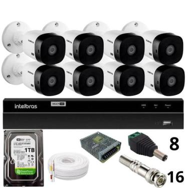 Imagem de Kit 8 Câmeras Intelbras  Bullet 1220b Full Hd Dvr Intelbras 1216-c Mhd